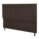 Cabeceira Leblon Marrom Estofada para Cama Box Casal King Size 195Cm Quarto Luxo JBE Móveis