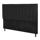Cabeceira Leblon Preto Estofada para Cama Box Solteiro 94Cm Quarto Luxo JBE Móveis