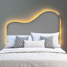 Cabeceira Led Orgânica 160cm Casal Queen Painél Para Cama Box Bouclé Serena