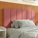 Cabeceira Lisa Solteiro Estofada Suede Espuma Premium Modulada Conforto e Design - Rosa