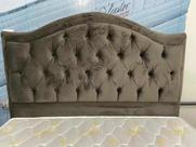 Cabeceira madri 1,40cm - tecido luxo marrom