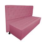 Cabeceira mais Calçadeira Casal Queen Juliana 160cm Para Cama Box Suede Rosa - DS Estofados