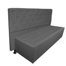 Cabeceira mais Calçadeira Casal Super King Juliana 195cm Para Cama Box Suede Cinza - DS Estofados