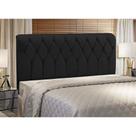Cabeceira Miami Cama Box Solteiro 100cm Suede Preto M11 - D'Rossi