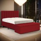 Cabeceira Nashira e Calçadeira Baú Navi 195 para Cama King N-033 Veludo Vermelho Aradecor Cabeceira Nashira e Calçadeira Baú Navi 195 para Cama King N-033 Veludo Vermelho Aradecor