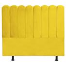 Cabeceira Nuvem Cama Box Queen 160 cm Alanis Suede Amarelo