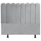 Cabeceira Nuvem Cama Queen 160 cm Alanis Suede Cinza Claro Cabeceira Nuvem Cama Queen 160 cm Alanis Suede Cinza Claro