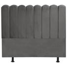 Cabeceira Nuvem Cama Queen 160 Cm Alanis Suede Cinza Escuro Cabeceira Nuvem Cama Queen 160 Cm Alanis Suede Cinza Escuro