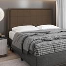 Cabeceira Onix Cama Box King 195cm Suede Marrom