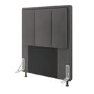 Cabeceira Opala Cama Box Solteiro 90cm Suede Grafite
