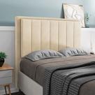 Cabeceira Opala Para Cama Box king 195 cm Suede Bege M11 - D'Rossi Cabeceira Opala Para Cama Box king 195 cm Suede Bege M11 - D'Rossi