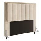 Cabeceira Opala Para Cama Box Queen 160 Cm Suede Bege - D'rossi