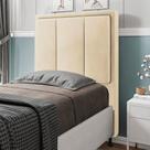Cabeceira Opala Para Cama Box Solteiro 90 cm Suede Bege M11 - D'Rossi