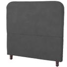 Cabeceira Organica Casal Estofada para Cama Box Lizza Veludo Cinza Escuro