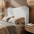 Cabeceira Orgânica Para Cama Box Queen Size Luma 160cm Bouclê Branco - Desk Design