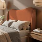 Cabeceira Orgânica Para Cama Box Queen Size Luma 160cm Bouclê Terracota - Desk Design