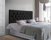 Cabeceira Painel Cama Casal 1,40 CAPITONÊ Box Estofada - Preto Suede