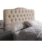 Cabeceira Painel Casal Curvo Estofada Capitone 1,40 Suede Bege