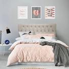Cabeceira Painel Casal Queen Paris Capitone 1,60m Bege Cabeceira Painel Casal Queen Paris Capitone 1,60m Bege