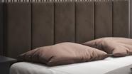 Cabeceira Painel Estofada Cama Casal Box 1,40 Dobrável Itália - Marrom Suede