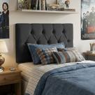 Cabeceira Painel Estofada Paris Suede Preto Solteiro 90cm para Cama Box Cabeceira Painel Estofada Paris Suede Preto Solteiro 90cm para Cama Box