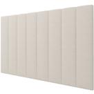 Cabeceira Painel Gelius estofada Concept para cama box casal, queen e king em tecido linho natural claro