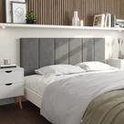 Cabeceira Painel Imperial Estofada Queen Size Cinza 1,60m