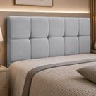 Cabeceira Painel Nina para Cama Box Solteiro 100 cm Suede Cinza - D'Rossi Cabeceira Painel Nina para Cama Box Solteiro 100 cm Suede Cinza - D'Rossi