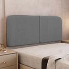 Cabeceira Painel Orgânico Cama Box Casal Padrão Aira 140cm Dobrável Linho Cinza Escuro - Desk Design