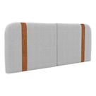 Cabeceira Painel Orgânico Cama Box Casal Padrão Flay 140cm Dobrável Bouclé Cinza Claro - Abmaza