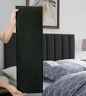 Cabeceira Painel para Cama de Solteiro Estofada Suede Preto - Modulos - Kasabela