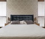 Cabeceira Painel Queen Veneza Luxo 10 Suede Liso Preto 160 X 60 RBL