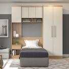 Cabeceira/Painel Solteiro Dormitorio Modulado Éden MDP 90x60X15cm Carvalho 6000