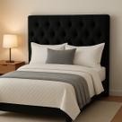 Cabeceira para Box Solteiro 88cm Suede Bege Safira