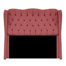 Cabeceira para Cama 195cm King Estofada Aurora Suede Rosê