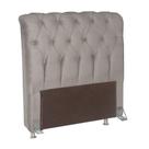 Cabeceira Para Cama Box Bom Pastor Sofistic Estofada Veludo Luxo Solteiro Creme