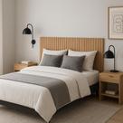 Cabeceira Para Cama Box Com Efeito Ripado Cross Casal 144,70x60cm Freijó - Movelove