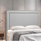 Cabeceira para Cama Box com Frame Casal 138cm Cravejada Dama Linho Bouclê Cinza