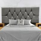 Cabeceira Para Cama Box Estofada Casal 140 Cm Suede Isabela Cinza