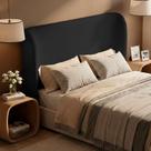 Cabeceira Para Cama Box King Size Liah 195cm Bouclê Preto - Desk Design Cabeceira Para Cama Box King Size Liah 195cm Bouclê Preto - Desk Design