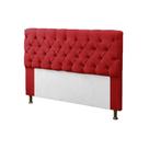 Cabeceira para Cama Box Queen 160cm Sofia c/ Capitonê Corano Vermelho - LM DECOR