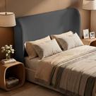 Cabeceira Para Cama Box Queen Size Liah 160cm Bouclê Cinza Escuro - Desk Design
