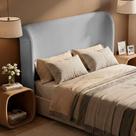 Cabeceira Para Cama Box Queen Size Liah 160cm Chenille Bouclê Prata - Desk Design Cabeceira Para Cama Box Queen Size Liah 160cm Chenille Bouclê Prata - Desk Design