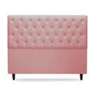 Cabeceira para Cama Box Queen SRJ Suede Cor Rosa 160cm
