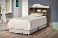Cabeceira Para Cama Box Solteiro IRLA Com Nichos Para Objetos de Decoração Cor Jequitiba/Off White