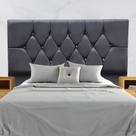 Cabeceira Para Cama Casal 140 Cm Analu Com Frame Suede Cinza Escuro