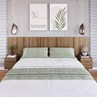 Cabeceira para Cama Casal com 2 Mesas de Cabeceira Suspensas