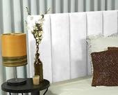 Cabeceira para Cama Casal Estofada Box Madri 1.40m Eco Couro Branca