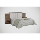 Cabeceira Para Cama De Casal Ripada Irís Estofada Com 2 Mesas De Cabeceira D Doro cor disponível Castanho/ripado Cabeceira Para Cama De Casal Ripada Irís Estofada Com 2 Mesas De Cabeceira D Doro cor disponível Castanho/ripado
