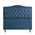 Cabeceira Para Cama De Solteiro 90cm Holanda Veludo Azul